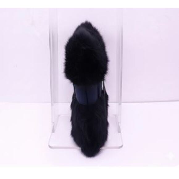 Theory Women's Transformer Rabbit Fur Wrap Clutch Purse Bag BLACK - Picture 3 of 11